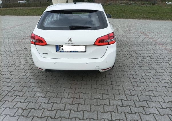 Peugeot 308 cena 47900 przebieg: 92000, rok produkcji 2017 z Leszno małe 37